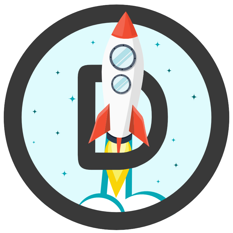 Divi-Club-Icon: "D" mit Rakete